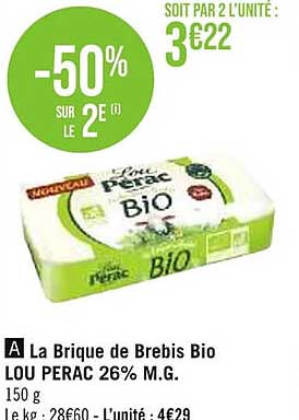 la brique de brebis bio lou pérac 26% m.g.