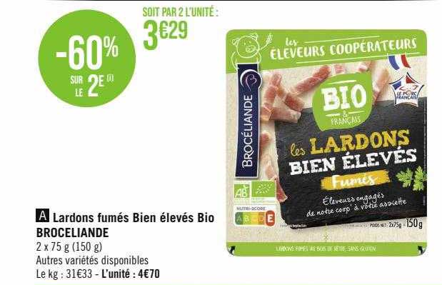 lardons fumés bien élevés bio brocéliande