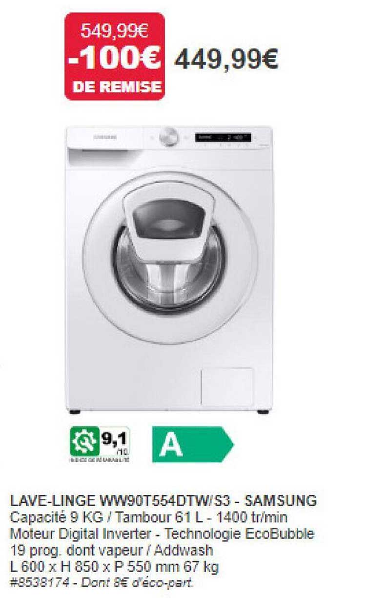 lave-linge ww90t554dtw-s3 - samsung