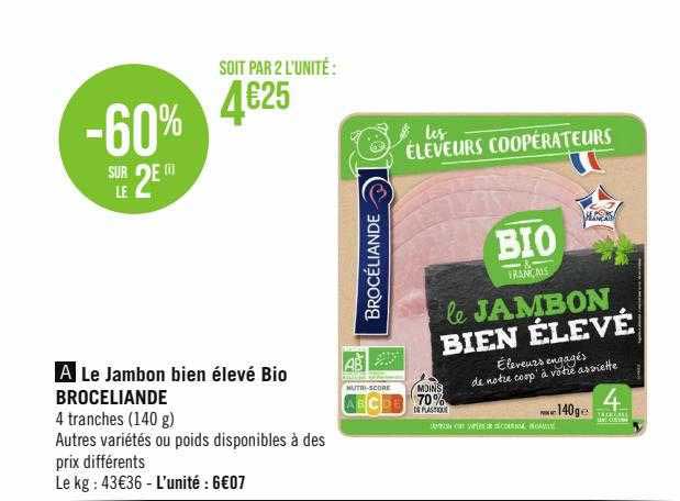 Le Jambon Bien élevé Bio Brocéliande
