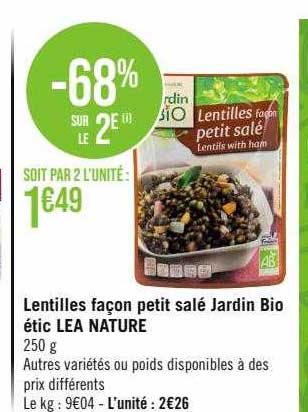 lentilles façon petit salé jardin bio étic léa nature