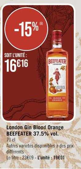 london gin blood orange beefeater 37,5% vol.