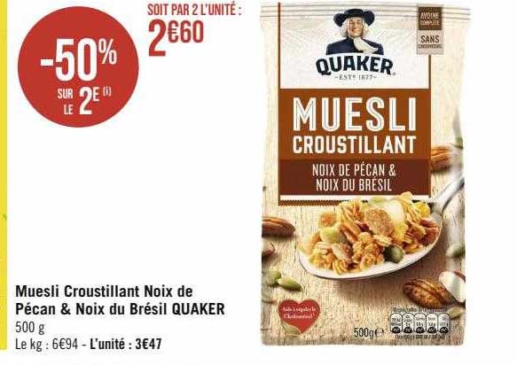 Muesli Croustillant Noix De Pécan & Noix Du Brésil Quaker