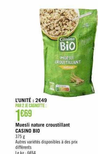 Muesli Nature Croustillant Casino Bio