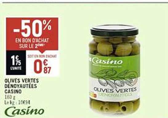 Olives Vertes Dénoyautées Casino