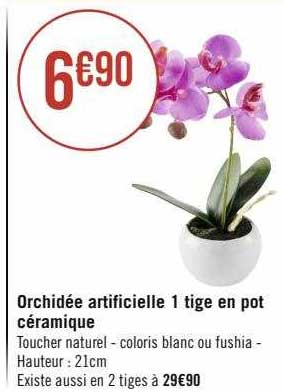 orchidée artificielle 1 tige en pot céramique