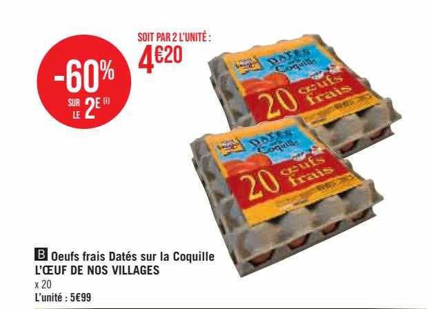 œufs frais datés sur la coquille l'œuf de nos villages