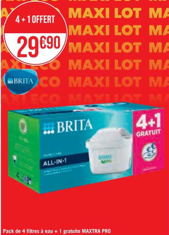 pack de 4 filtres à eau + 1 gratuite maxtra pro
