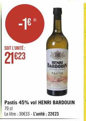 Pastis 45% Vol Henri Bardouin