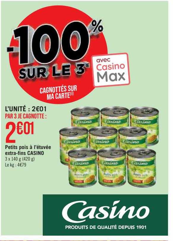 petits pois à l'étuvée extra-fins casino