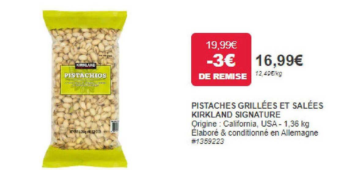 Pistaches Grillées Et Salées Kirkland Signature
