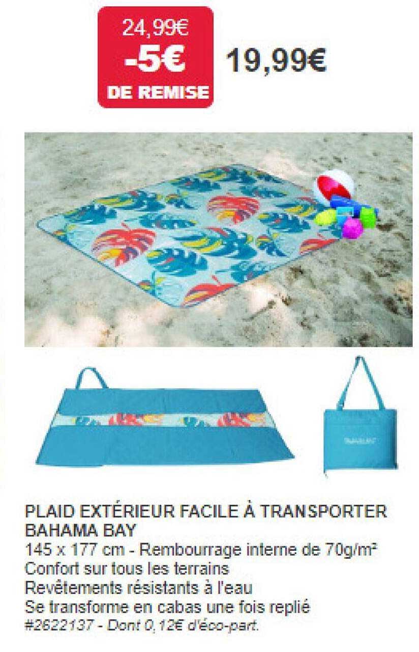 plaid extérieur facile à transporter bahama bay