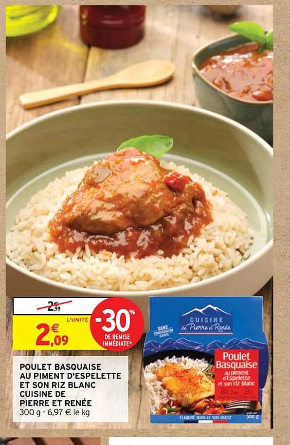 poulet basquaise au piment d'espelette et son riz blanc cuisine de pierre et renée