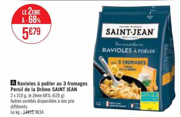 ravioles à poêler au 3 fromages persil de la drôme saint jean