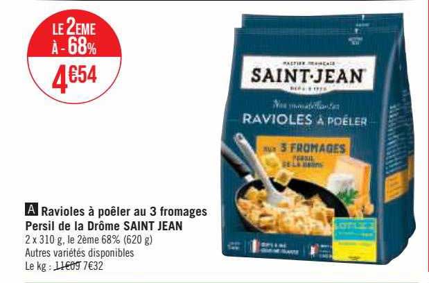 ravioles à poêler au 3 fromages persil de la drôme saint jean