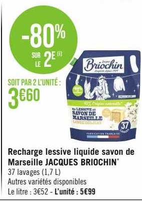 recharge lessive liquide savon de marseille jacques briochin