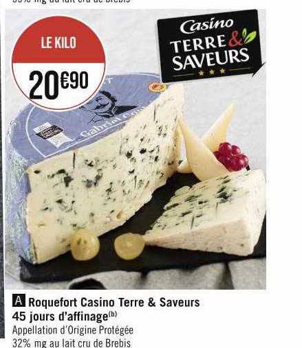 roquefort casino terre & saveurs 45 jours d'affinage