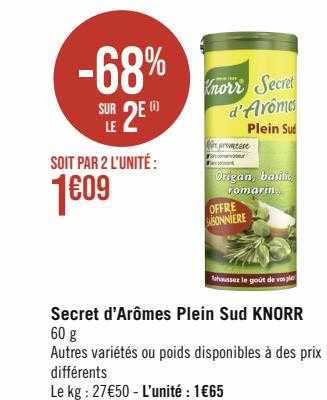 secret d'arômes plein sud knorr
