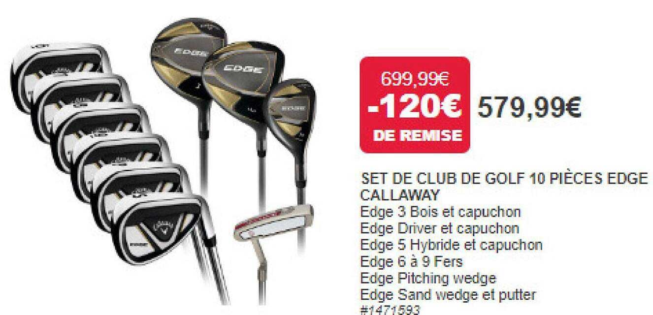 set de club de golf 10 pièces edge callaway
