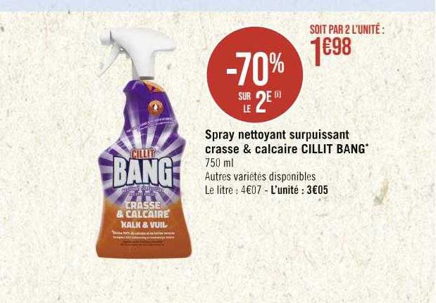 spray nettoyant surpuissant crasse & calcaire cillit bang