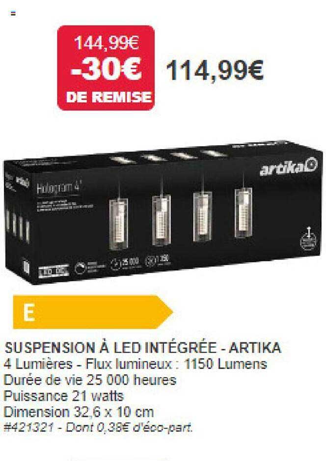 suspension à led intégrée - artika