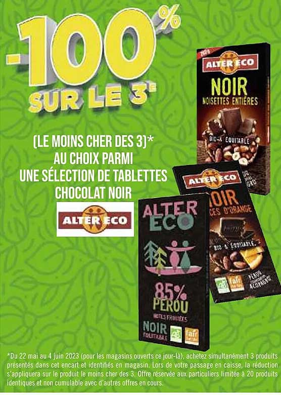 tablettes chocolat noir alter eco