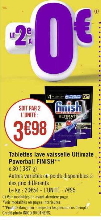 tablettes lave vaisselle ultimate powerball finish