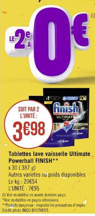 tablettes lave vaisselle ultimate powerball finish