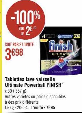 tablettes lave vaisselle ultimate powerball finish