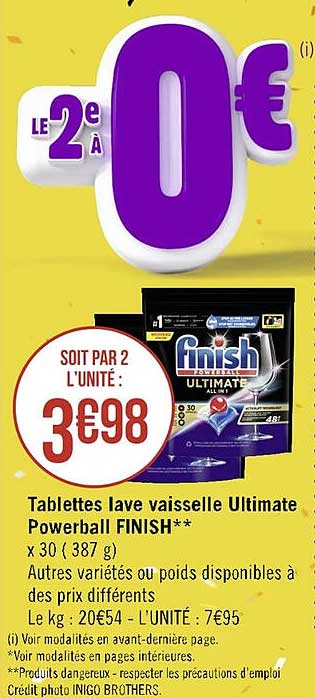 tablettes lave vaisselle ultimate powerball finish