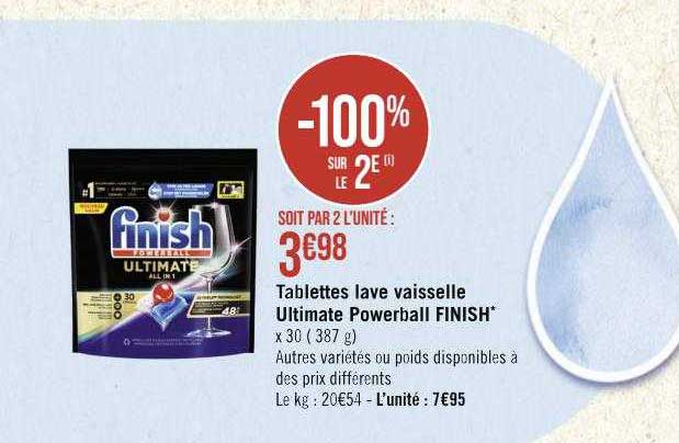 tablettes lave vaisselle ultimate powerball finish