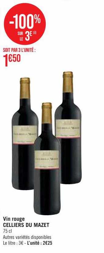 vin rouge celliers du mazet