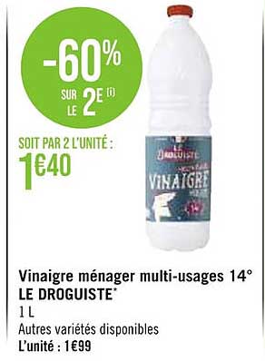 Vinaigre Ménager Multi-usages 14° Le Droguiste