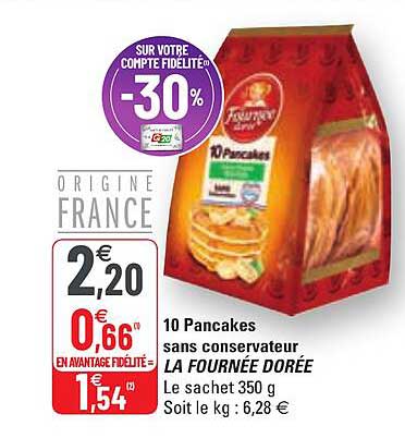 10 pancakes sans conservateur la fournée dorée