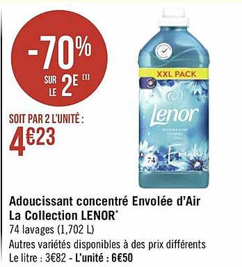 adoucissant concentré envolée d'air la collection lenor