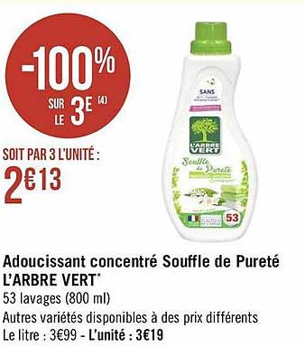 adoucissant concentré souffle de pureté l'arbre vert