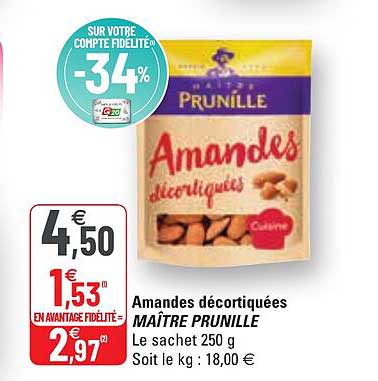amandes décortiquées maître prunille