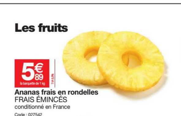 Ananas Frais En Rondelles Frais émincés