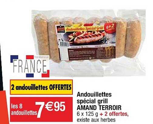 andouillettes spécial grill amand terroir 2 andouillettes offertes