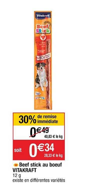 Beef Stick Au Boeuf Vitakraft 30% De Remise Immédiate