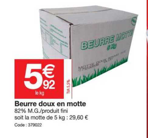 beurre doux en motte