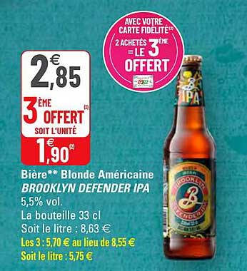 bière blonde américaine brooklyn defender ipa
