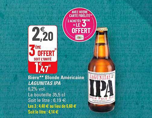 Bière Blonde Américaine Lagunitas Ipa