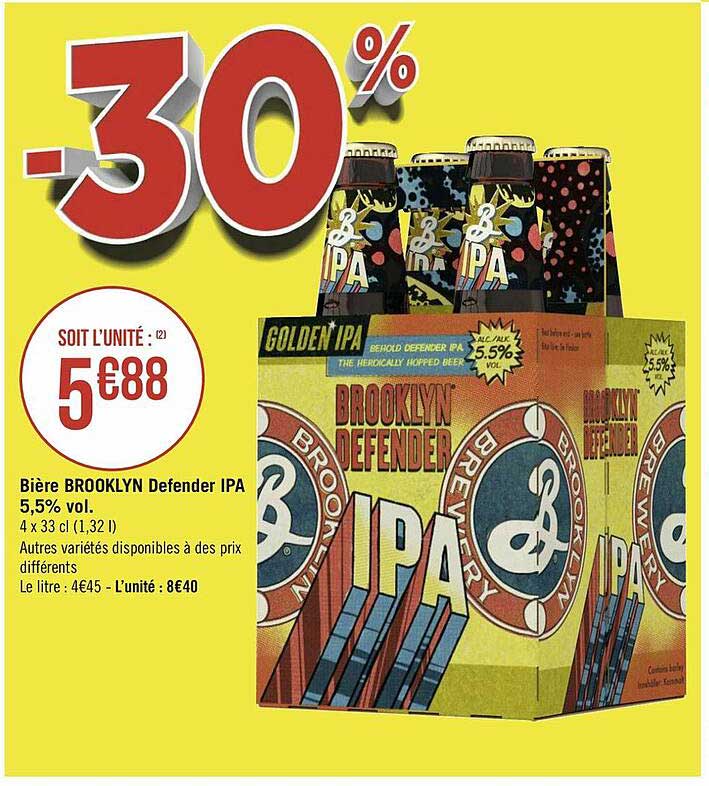 bière brooklin defender ipa 5,5% vol.