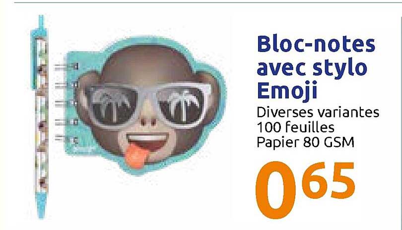 bloc-notes avec stylo emoji