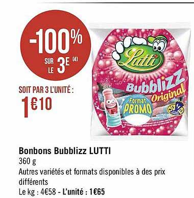 bonbons bubblizz lutti