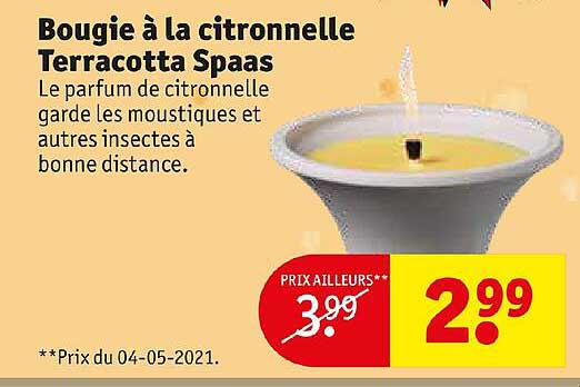 bougie à la citronnelle terracotta spaas