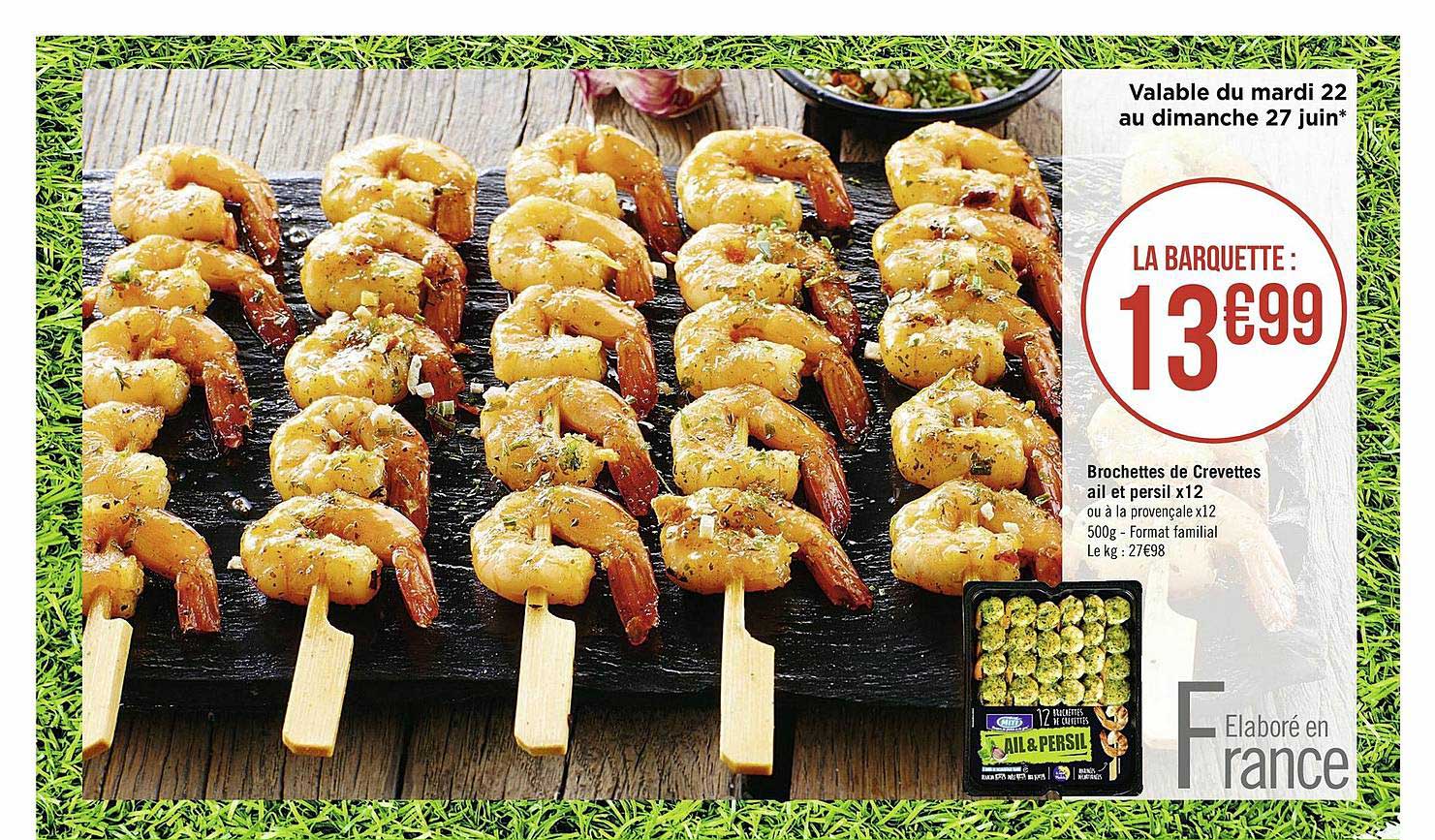 Brochettes De Crevettes Ail Et Persil X 12