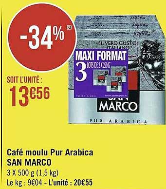 café moulu pur arabica san marco