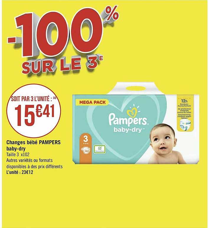 changes bébé pampers baby-dry